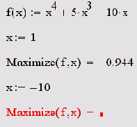 Максимум функции одной переменной